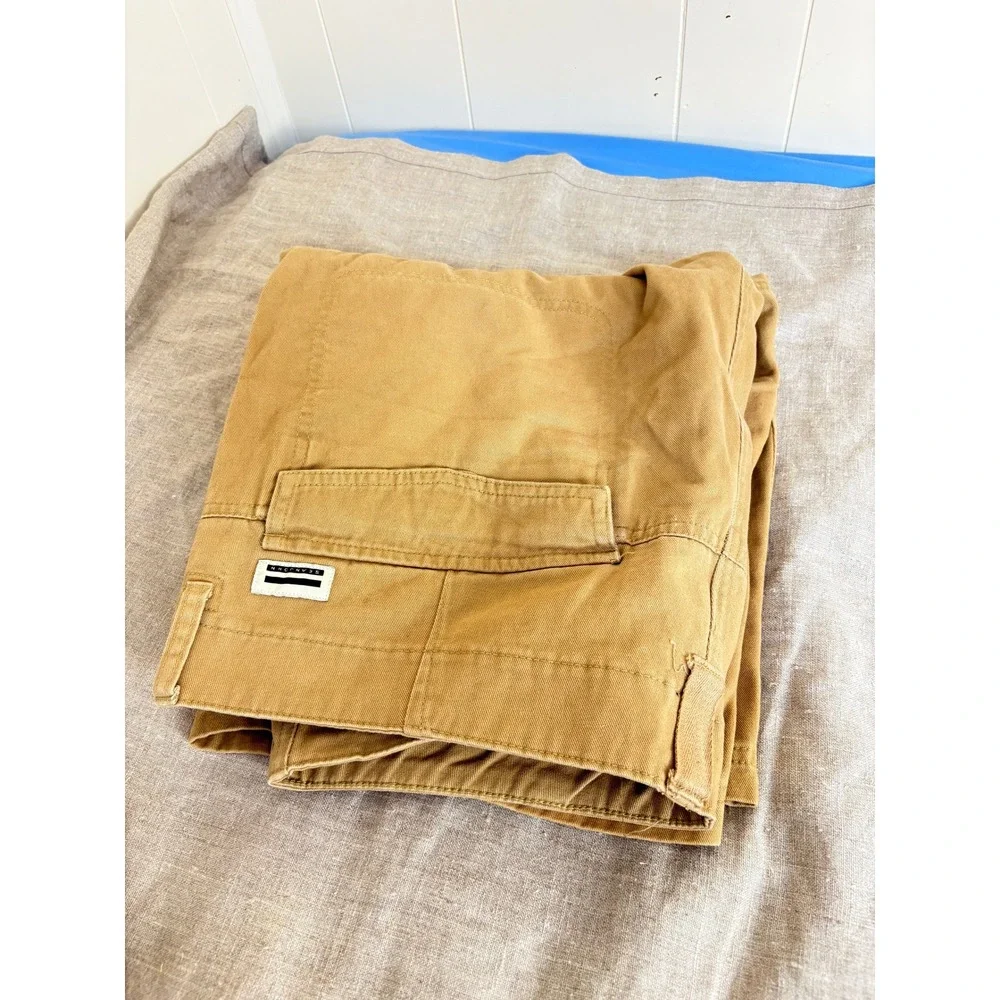 Sean John‎ Mens Cargo Shorts Tan Khaki Cotton Twill Multi-Pocket Size 36